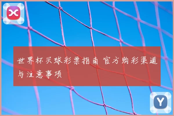 世界杯买球彩票指南 官方购彩渠道与注意事项